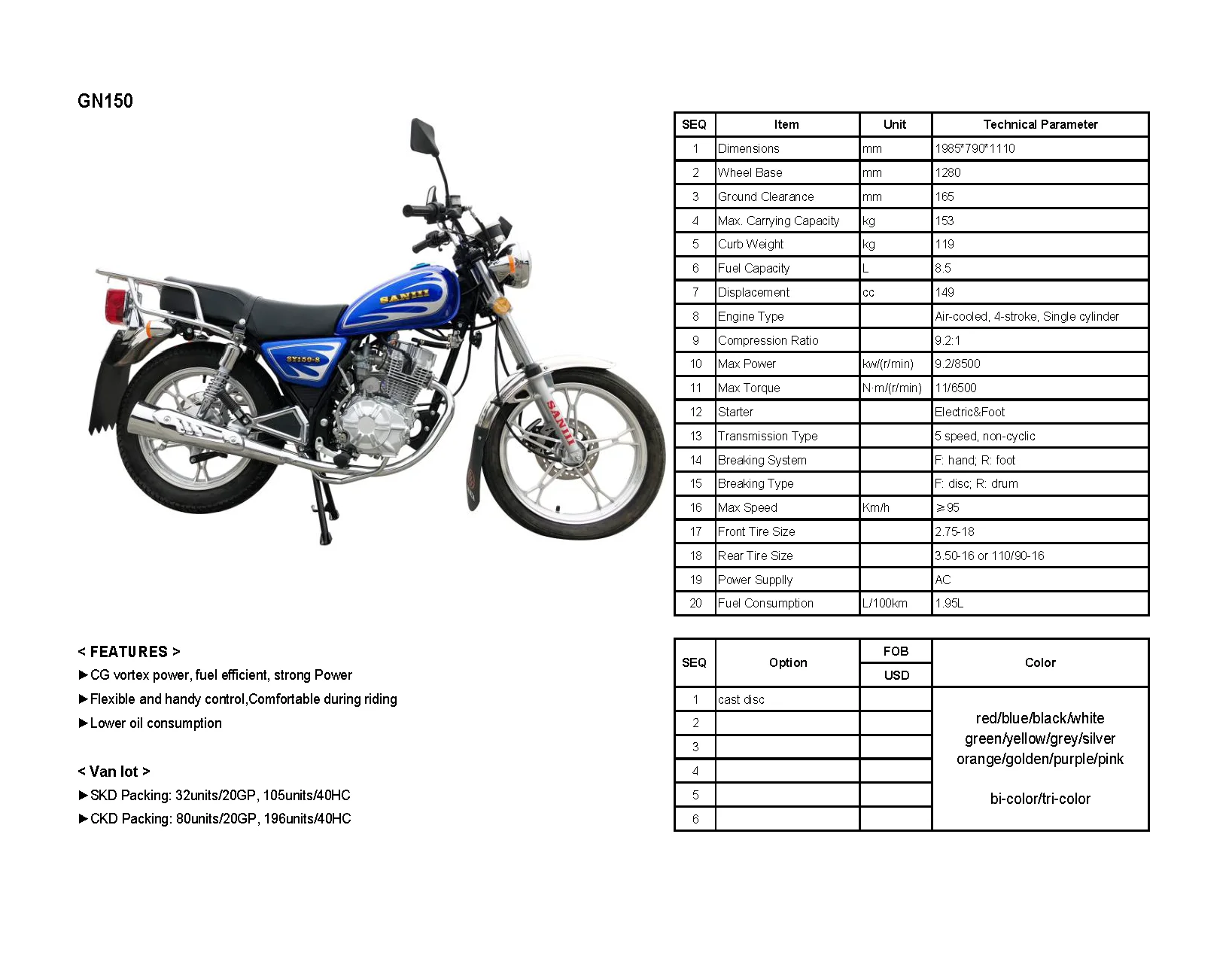 GN125 GN150 ZELZAL Motorcycles: Reliable 4-Stroke Performance