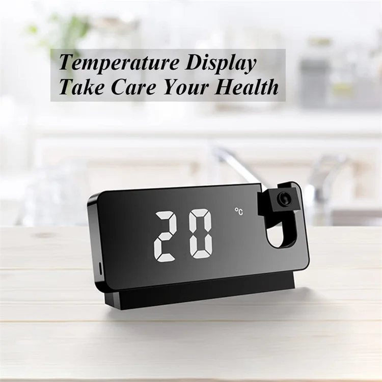 Factory Direct Selling Mirror  Projection Large Character  Student Desk Table Alarm Clock