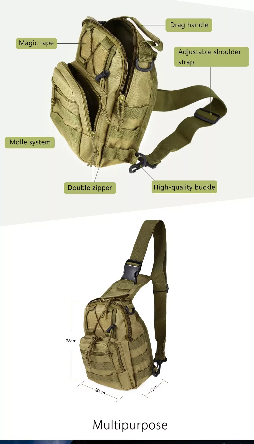 Outdoor Hunting Crossbody Single Shoulder Camouflage Bag