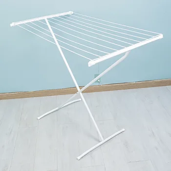 Foldable Metal X-Frame Clothes Hanger with Anti-Skid Rubber Feet 9M Drying Rack Area Storage Indoor Balcony Custom Iron Bag Use