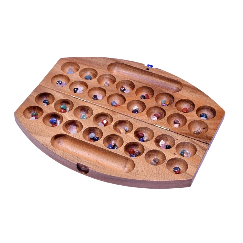 Custom Wooden Folding Mancala Board Game Chinese Checkers Wooden Ludo Board Travel Board 3D Puzzles Game for Adults Kids