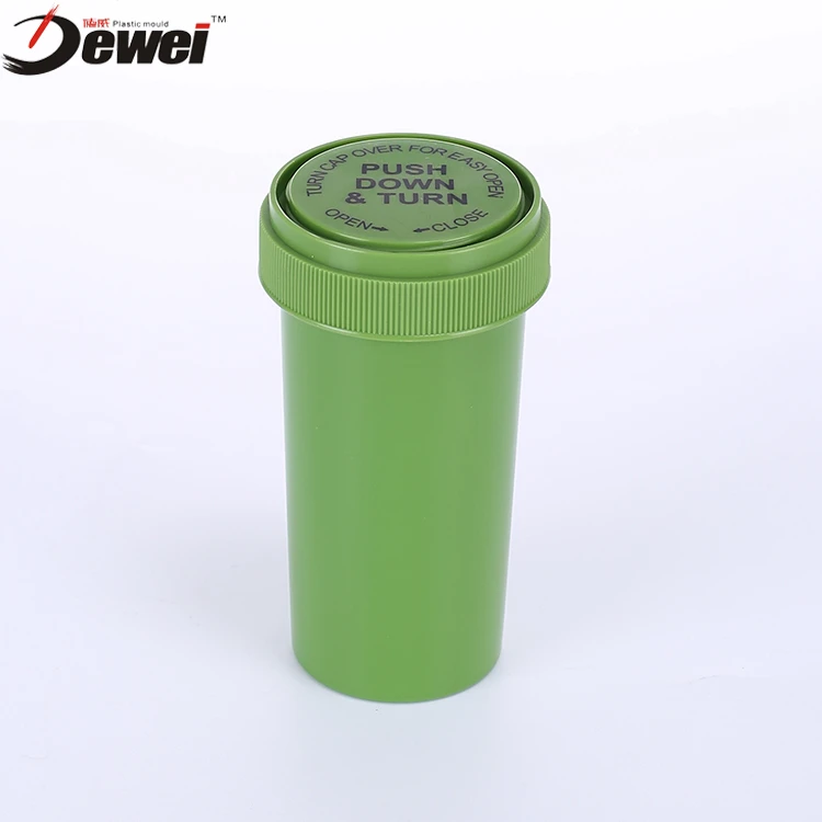 Child Resistant Vial Plastic Medical Vials With Reversible Cap Reversible Pharmacial Vials With Push Down