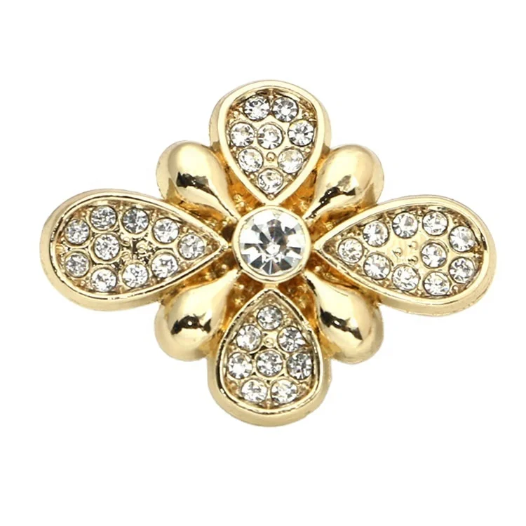 Fashion Glod Color Flower Crystal Decorative Small Metal Buckles For ...