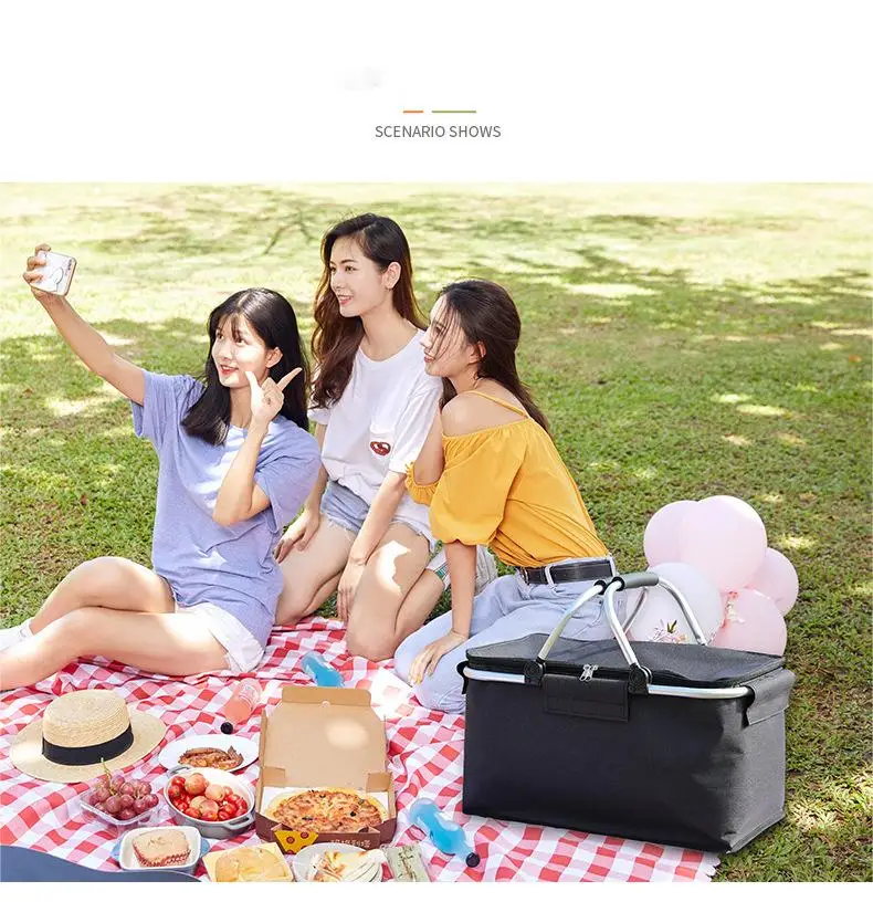 Outdoor Picnic Insulation Bag/folding Picnic Basket Insulation Bag