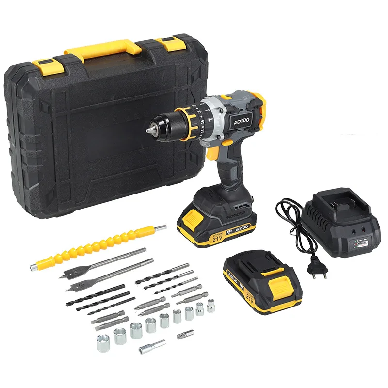 Manufacturer Cross-border High-power Brushless Cordless Drill 13mm Impact Drill Industrial Grade Lithium Rechargeable 21V