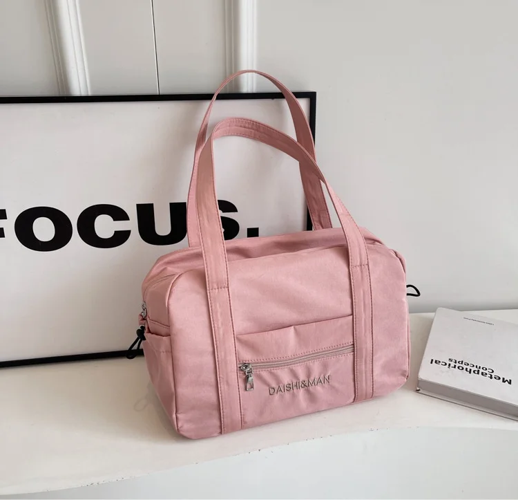 DICHOS Good Quality Promotional Nylon Women Tote Bag Large Capacity Travel Storage Bag Shoulder Bag with Cute Puppy Pendant