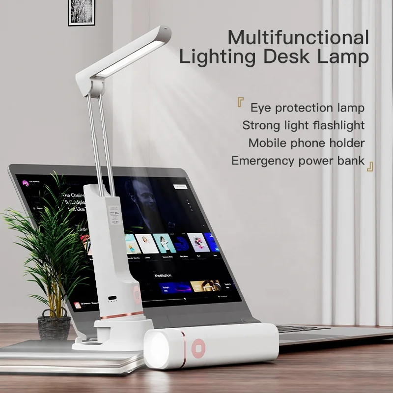 Yipin Foldable Flashlight Cordless Led Table Lamp With Power Bank,war Readiness Material Portable USB Rechargeable Desk Light