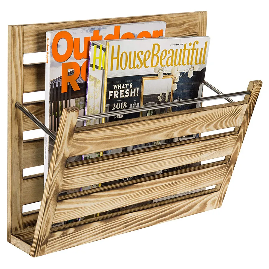 Wall Mounted Mail Holder Wooden Rack Magazine Organizer Wood Floating Holder Buy Wooden Mail Organizer Magazine Rack Wood Magazine Organizer Product On Alibaba Com
