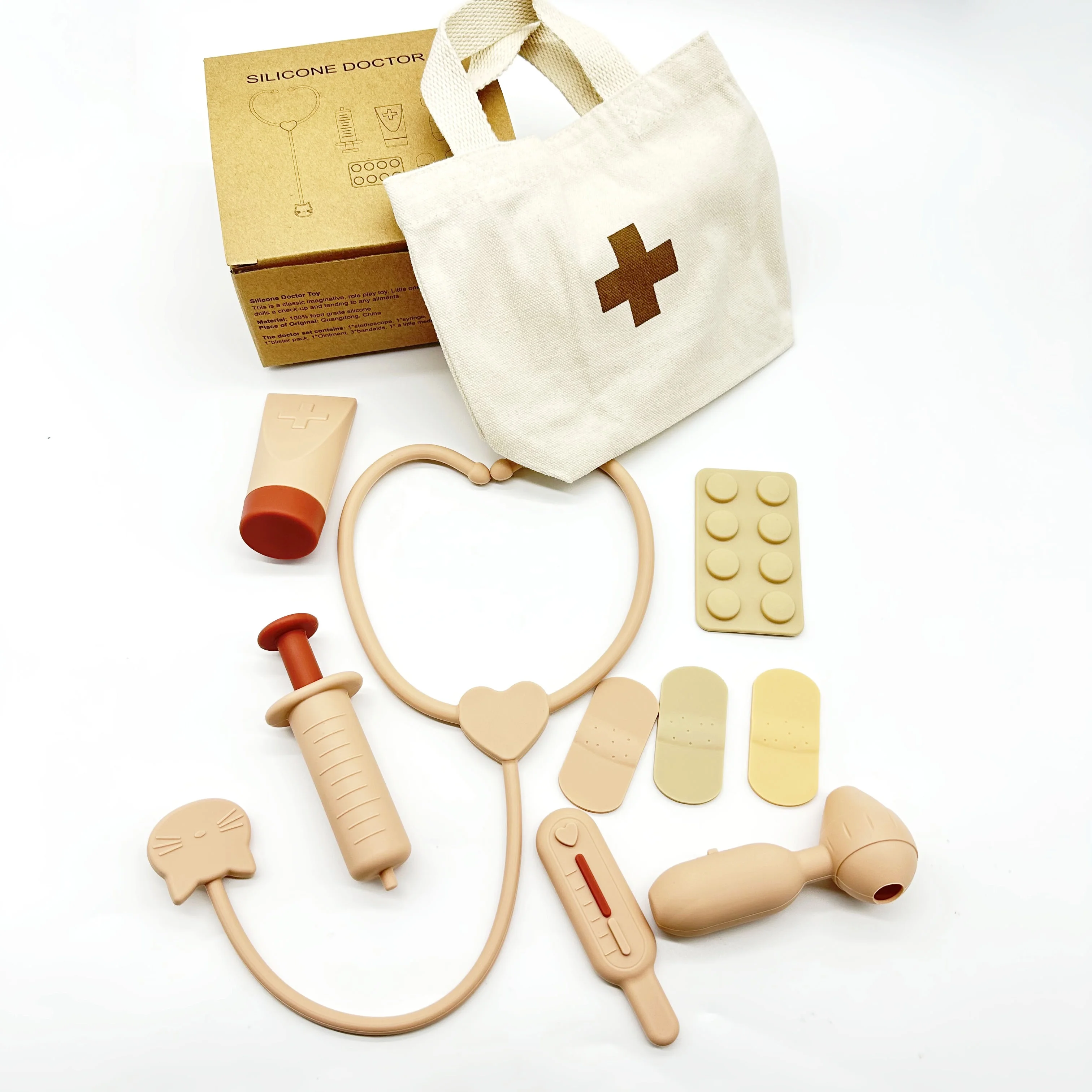 Оптовая продажа безбпа силиконовый игровой комплект для доктора ролевая игрушка детей