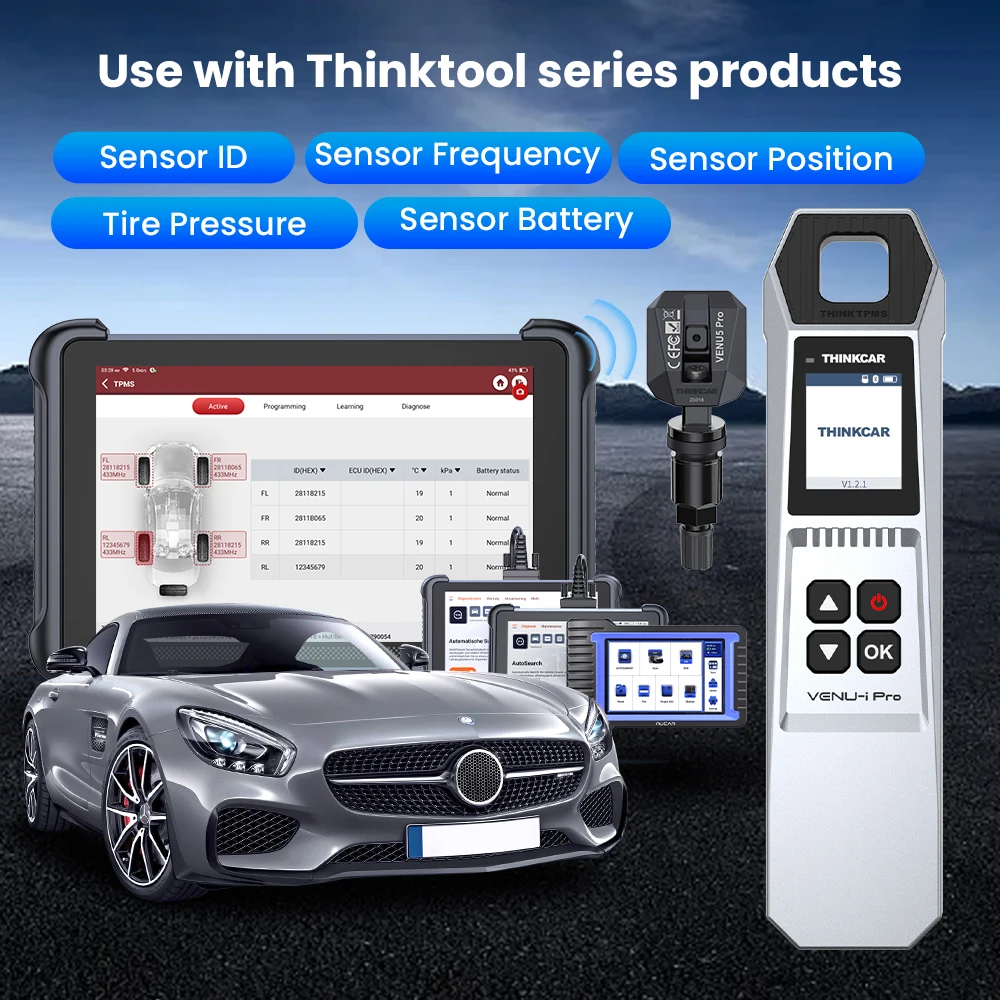Narzędzia do kontroli ciśnienia w oponach Thinkcar VENU IPRO z 2025 r. System TPMS, czytnik kodów samochodowych, narzędzia do programowania czujników, współpracujące z 689BT VO7S