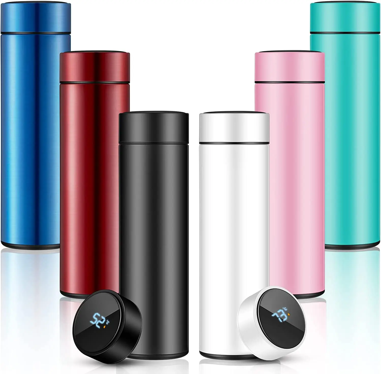 480ml Temperature Display Tea Bottle Stainless Steel Double Wall Digital Vacuum Flask Smart Insulated Cup with Tea Infuser