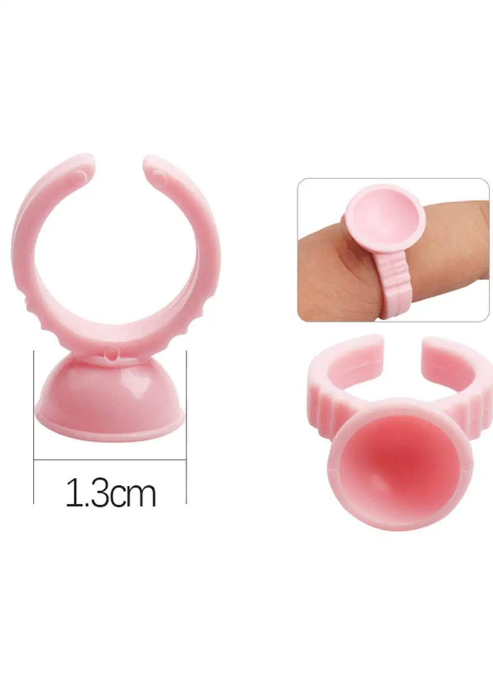 Ring Container For Lashes Pink Disposable Lash Extension Glue Holder Ring Eyelash Adhesive Glue ...