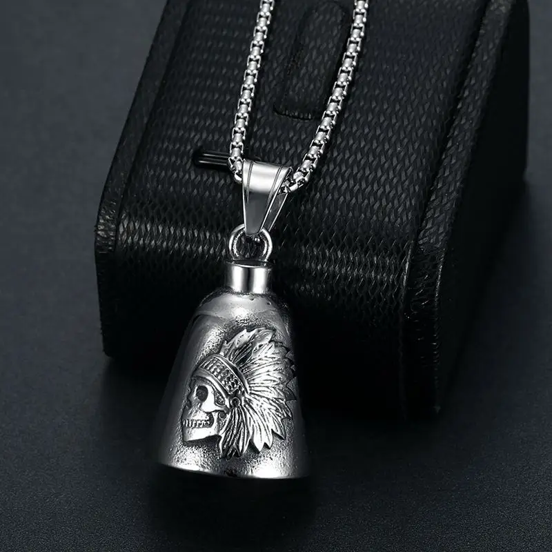 Guardian Bell Motorcycle Custom Guardian Bells INDIAN CHIEF HEAD Biker Luck Riding Bell Keyring