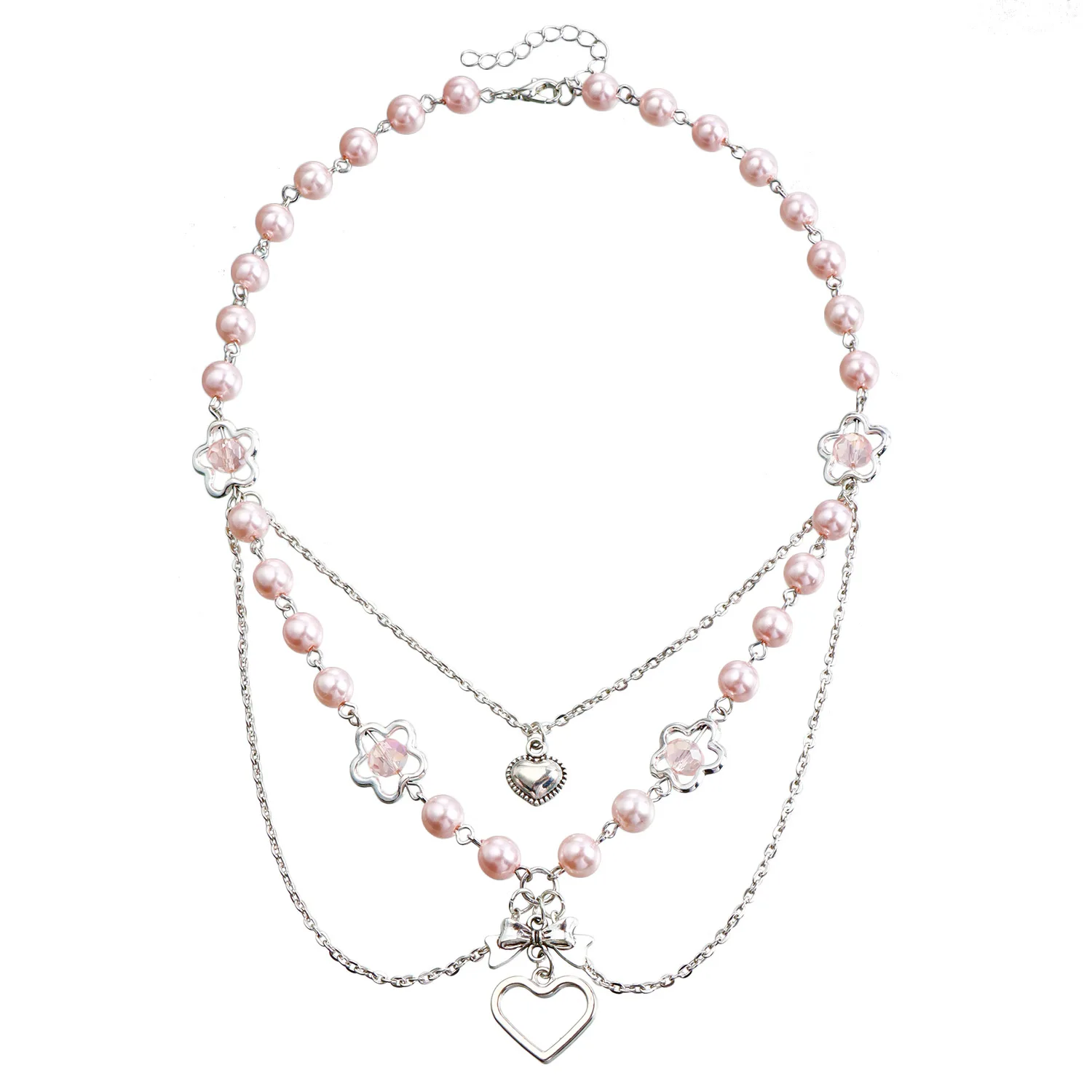 Elegant Pearl Heart Layered Necklace for Women