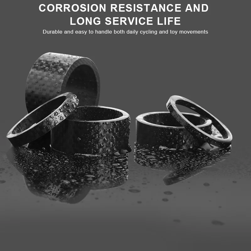 RIDERACE Bicycle Headset Spacer 28.6MM 1-1/8" Bike Front Fork Stem Carbon Fiber Washer Adjustment Ultra Light MTB Accessories