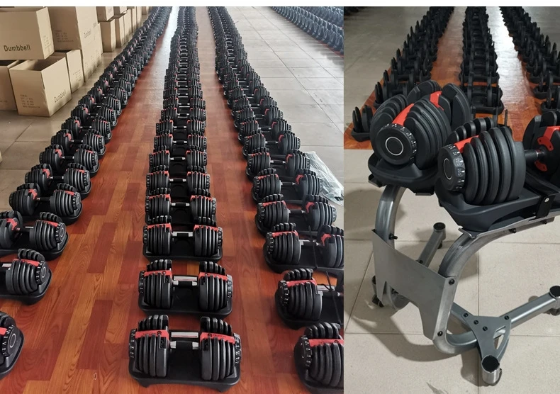 Adjustable Dumbbell Set /24kg Workout Weight Lifting Muscle Exercise  Gym Home Fitness Equipment With Rack