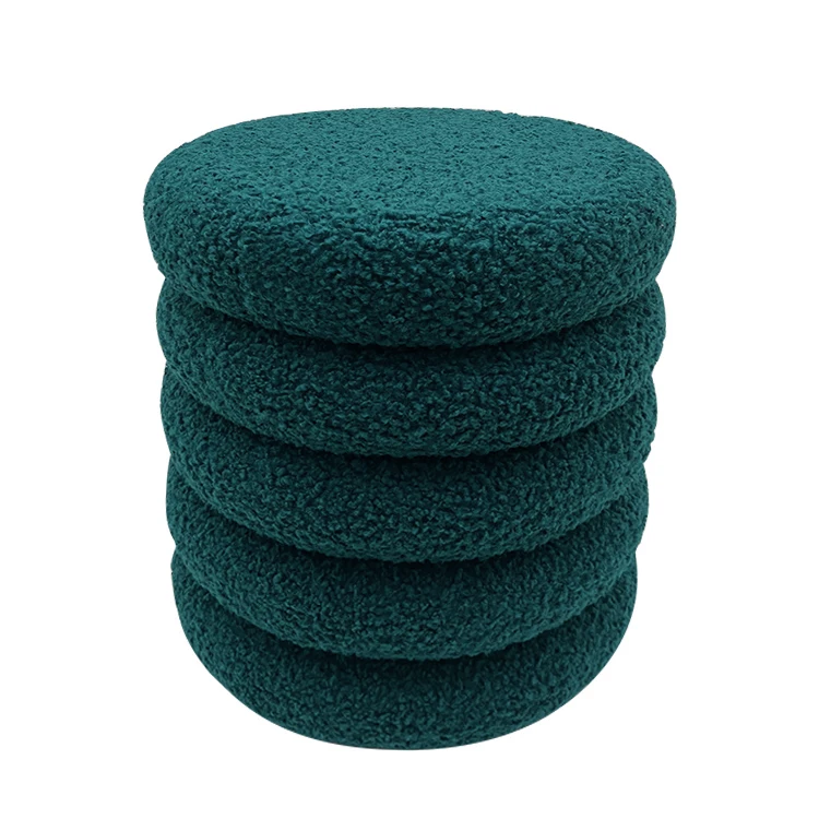 Fashion Custom Round Storage Ottoman Footstool Chair Velvet Ottoman Set