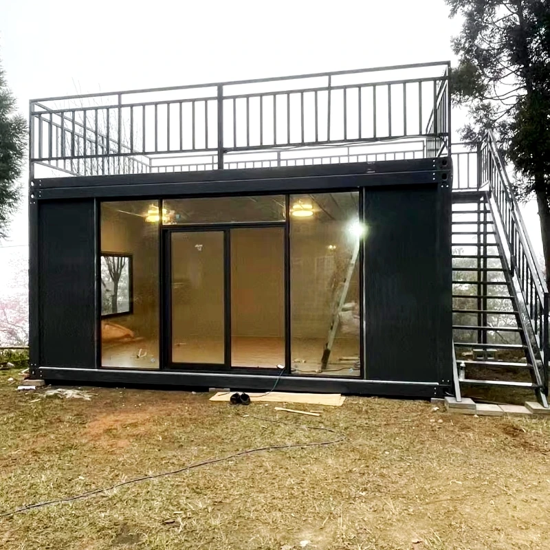 Outdoor Modular House Prefabricated Flat Pack Casas Tiny Building Container Houses Coffee Shop Store with Terrace