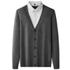 Dark gray b87 cardigan sweater
