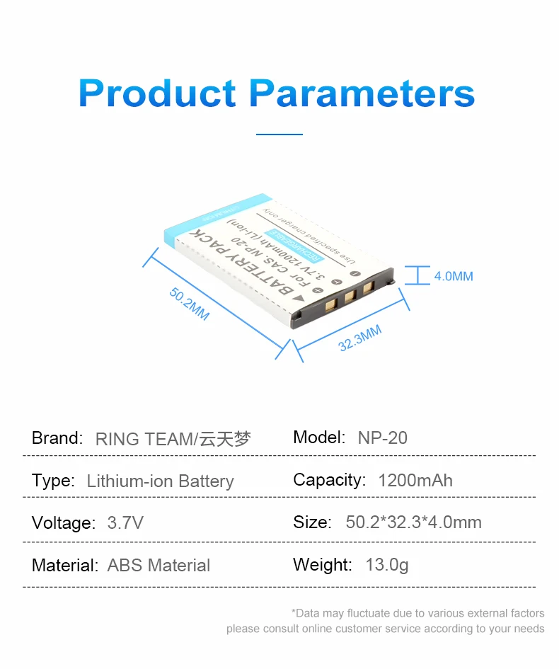 3.7V 1200mAh Rechargeable NP-20 Camera Battery NP20 Wholesale Batteries for Casio Exilim EX-M1 M2 EM20 M20U S100 S100WE Cameras supplier