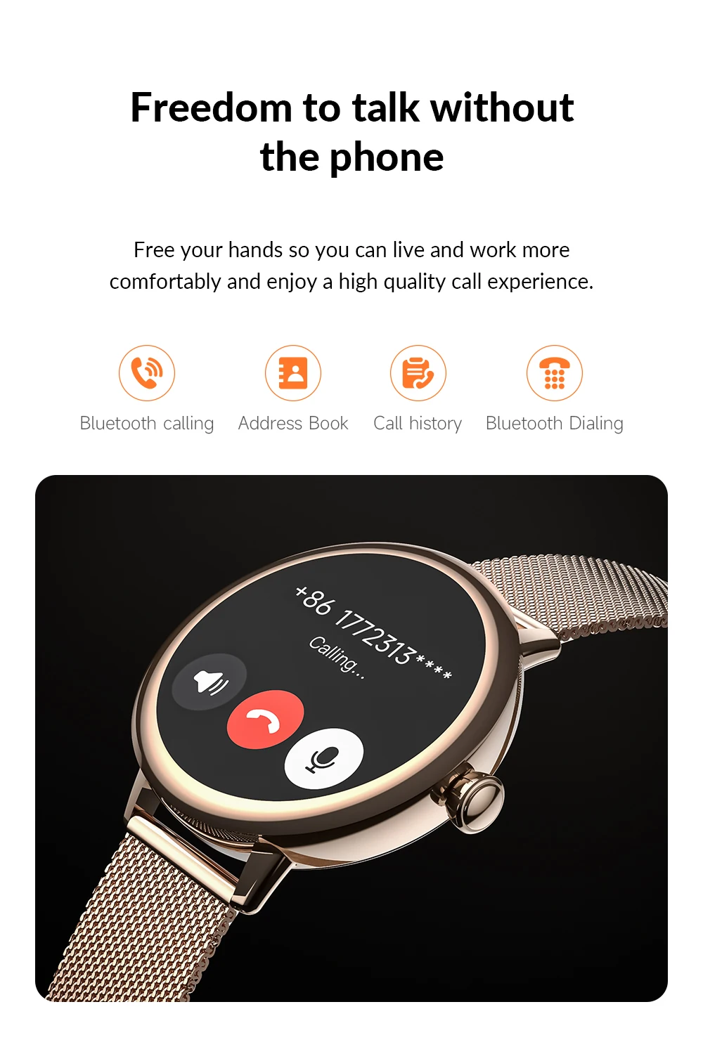  LC601A Fashion Lady Smart Watch 2026 with 1.19inch AMOLED Screen IP68 Heart Rate Monitoring BT Call SmartWatch for Women