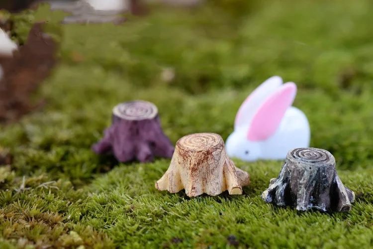 3 Styles Mini Cute Tree Stump Tiny Bridge Garden Diy Landscaping
