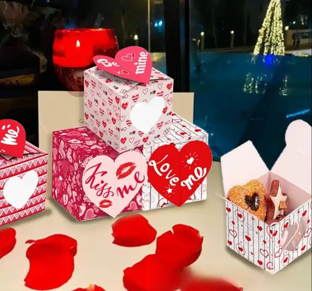 Huancai Valentine's Day Foldable Biscuit Candy Box Love Transparent PVC Window Party Supplies