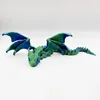 Blue-green large horned dragon 38.5cm