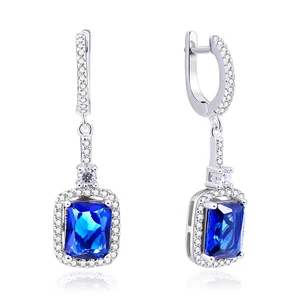POLIVA Luxury Crystal Bling 925 Silver Jewelry AAAAA Cubic Zirconia Drop Pendant Women Big Earrings 925 Sterling Silver Earrings