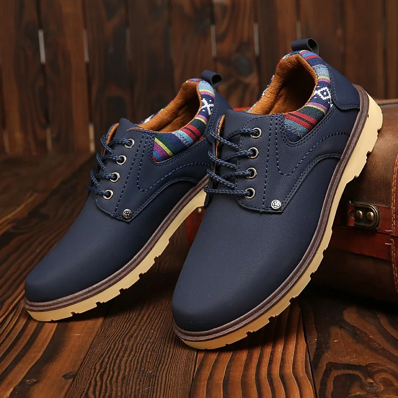 Men's shoes autumn big yellow boots British all-match work shoes thick soles wear-resistant non-slip low-top casual shoes