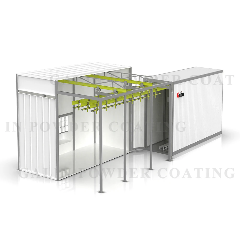 Walk-in L-shape Manual Powder Coating System with Spray Booths & Curing ...