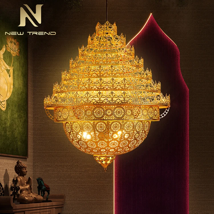 CPL-177 New Trend Indoor Decoration Lighting Temple Villa Church Metal Iron LED Pendant  Chandeliers Temple Lighting 