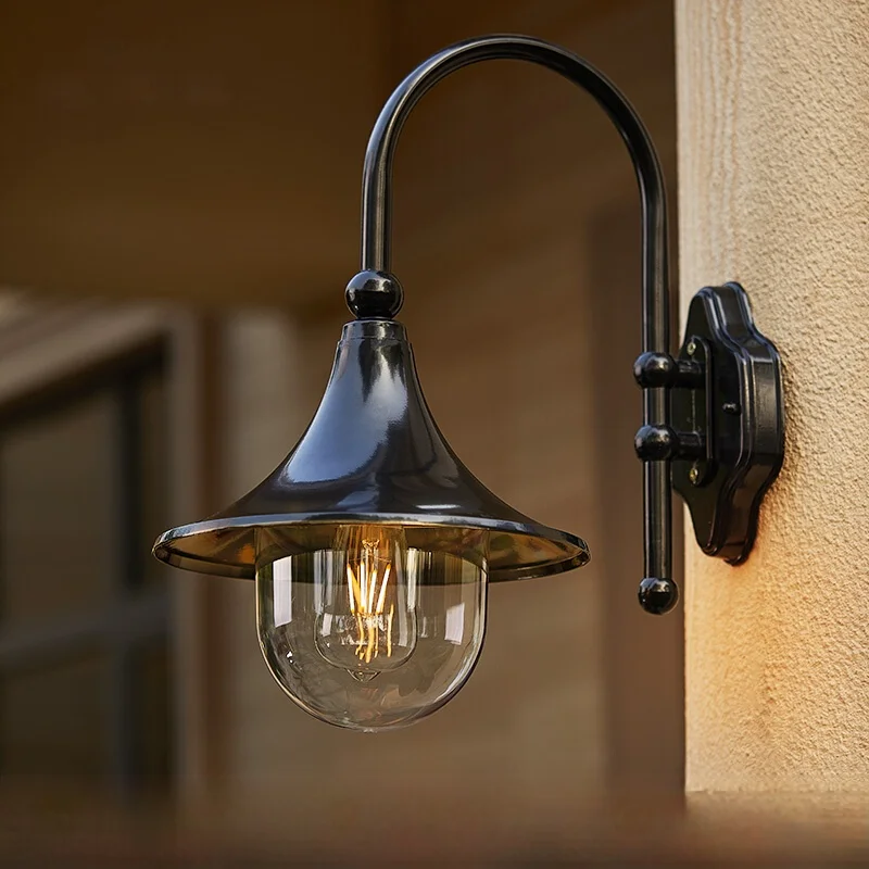 Außen-Aluminium-LED-Wandlampe, wasserdicht, trompetenförmig, für Garten-, Balkon- und Einfahrtstorbeleuchtung
