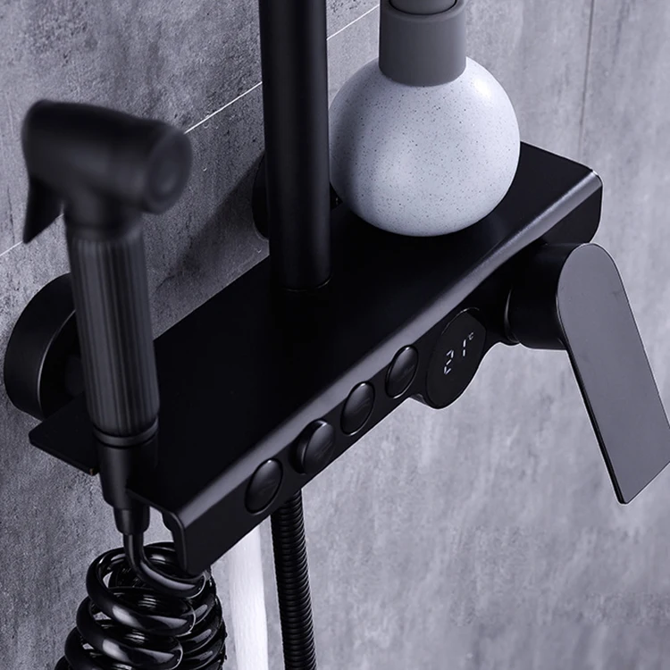 Juego de mezclador de ducha fría y caliente para baño de pared cromado