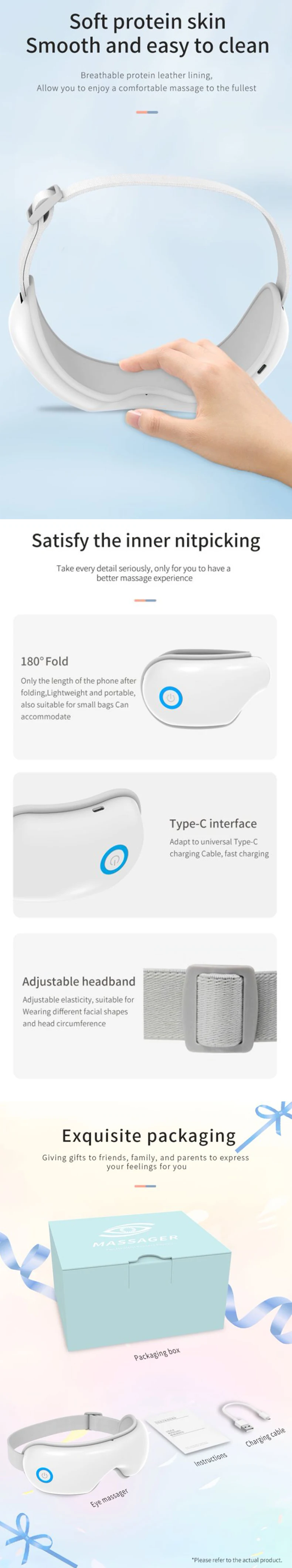 product smart electric eye massager with blue tooth vibration and air compression heated eye massage equipment-4