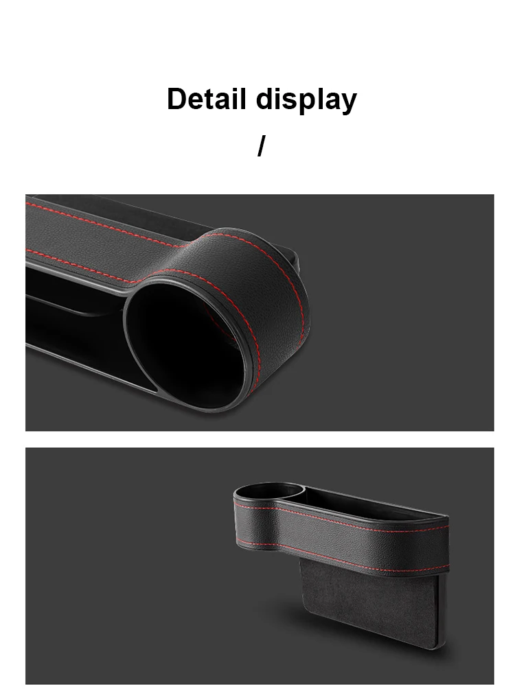Car Seat Side Gap Filler Seat Leakproof Finisher Multifunctional Leather Storage Box Water Cup Holder Interior Accessories