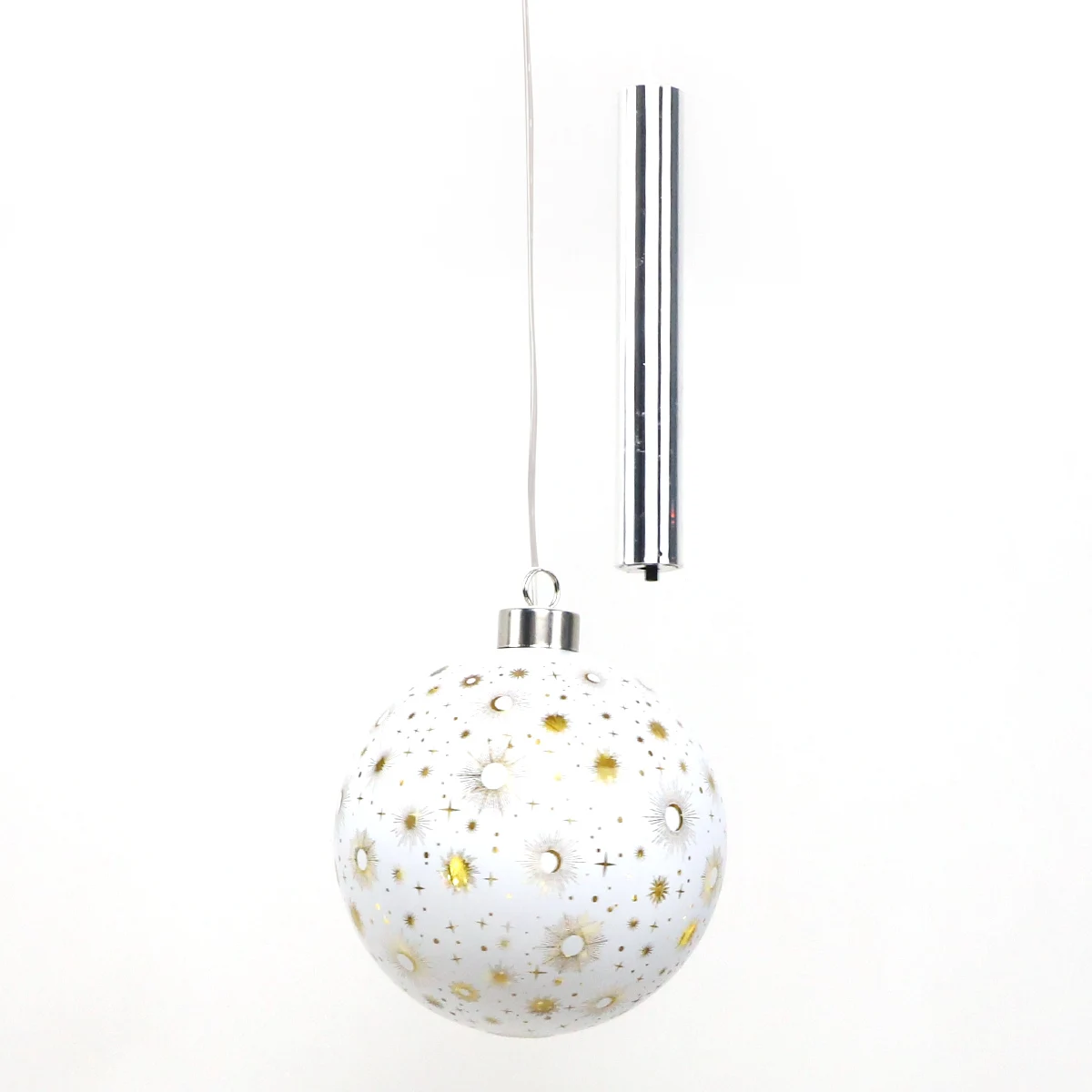 12cm Hand Blown Beautiful Simple Battery Operated Hanging Ball Party Decorations For Christmas Pendant