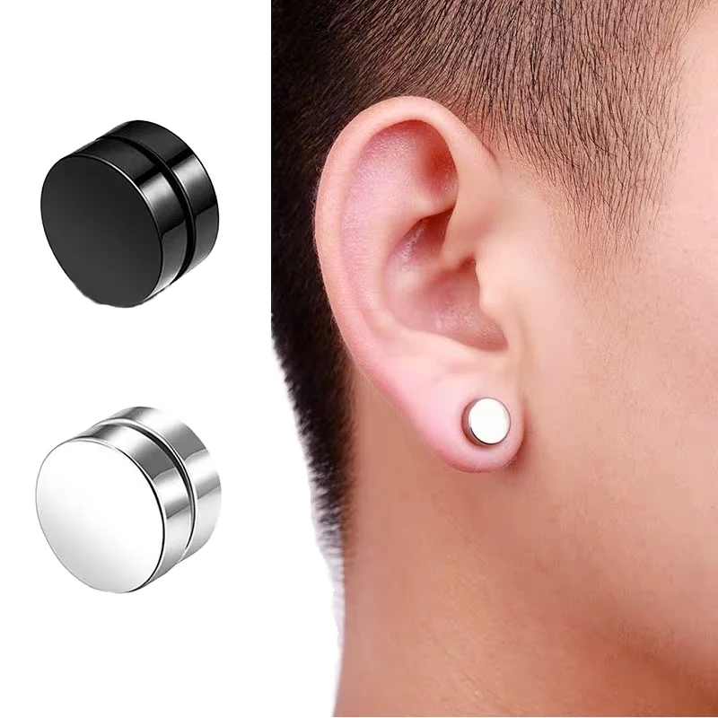 Piercing Earrings 510 Boys Earring Black Men Women 6PCS Plug Ear 並行輸入品 2Pcs Punk Black Unisex Stud Earring Barbell Piercing Earring For