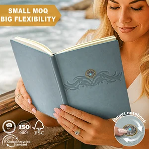 Fidget Book Unique Design A5 Hard Cover Pu Leather Rotated Metal Button Daily Weekly Monthly Lined FSC Paper Print Journal