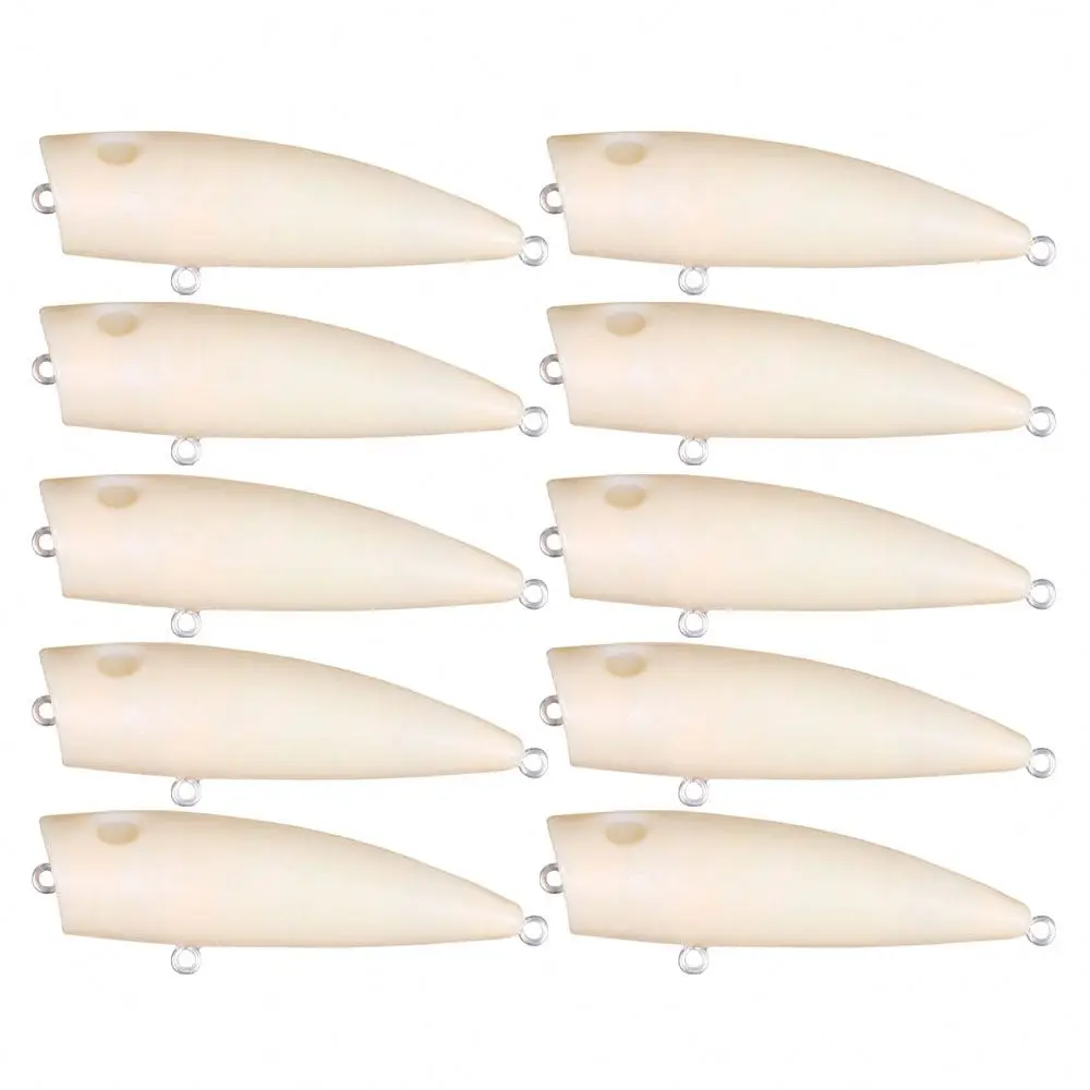 Lot Of 30 Unpainted Popper Fishing Lures - Topwater Bass Trout Baits - 7cm / 9.4g