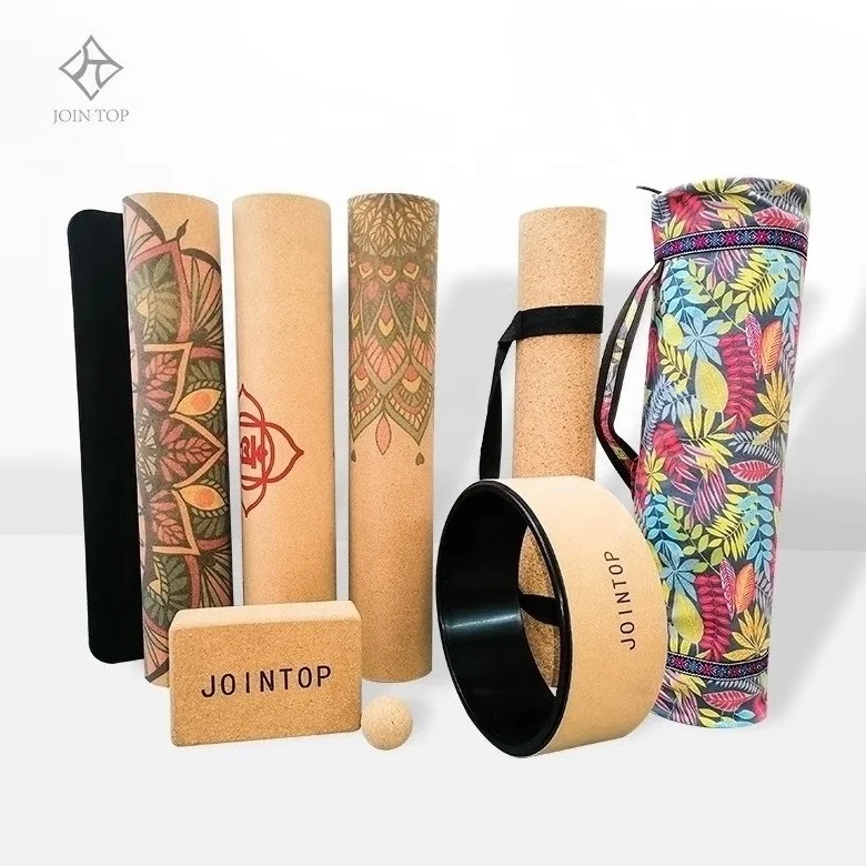 Wholesale Organic Joga Cork Rubber Mat,Custom 4mm 5mm Thick Yoga Met