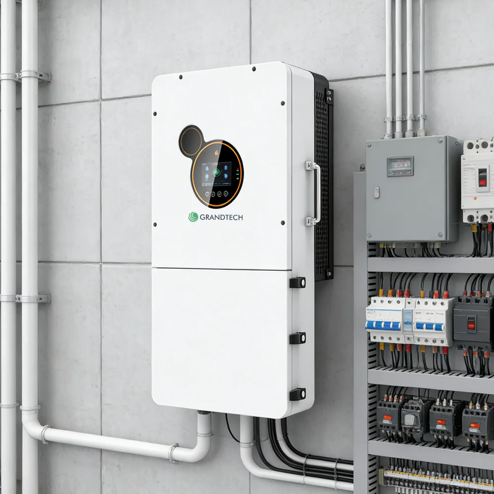 Inverter solari ibridi Srne da 12 kW con certificazione UL, disponibili anche nelle potenze da 6 kW, 8 kW e 10 kW; generatori per sistemi fotovoltaici ibridi ed off-grid; inverter con connettività Wi-Fi