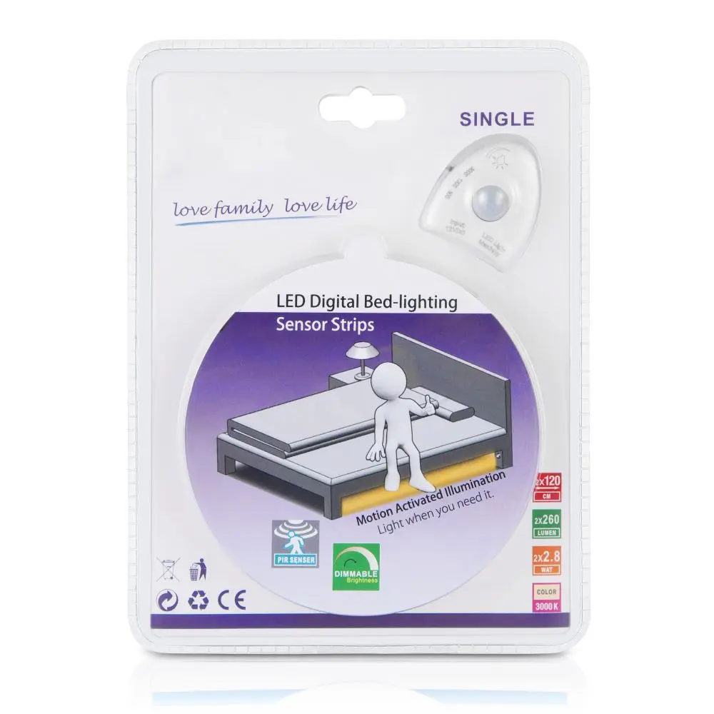 Intelligent Induction Lamp Motion Sensor Bed Light Warm White PRI Smart  Led Strip Motion Activated Human Body  Sensor Light