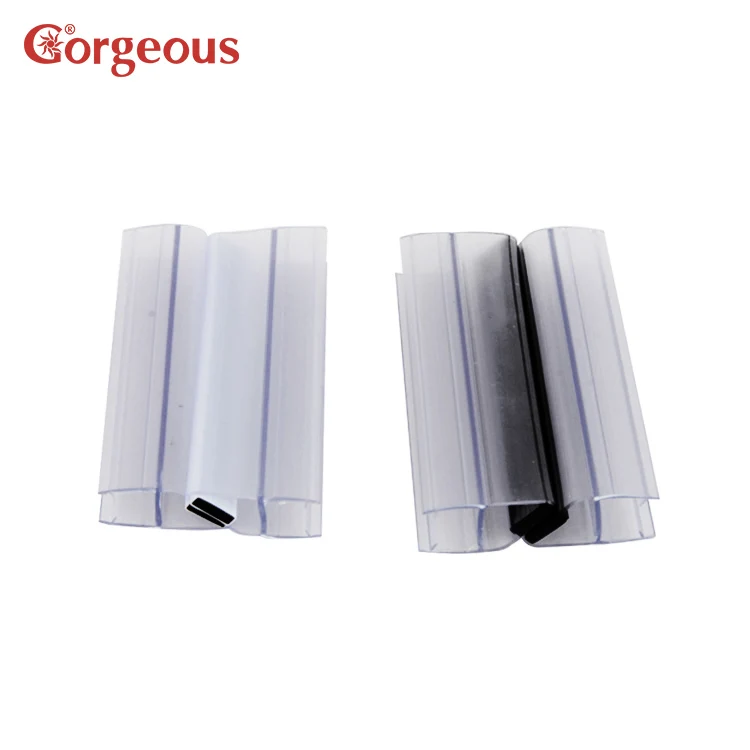 Silicon Rubber Profile Sealing Weather Magnet Shower Water Enclosure Magnetic Plastic Partition Strip Glass Seal for Glass Door