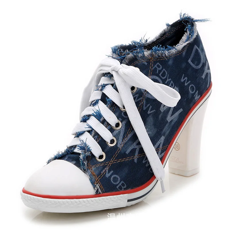 canvas platform heels