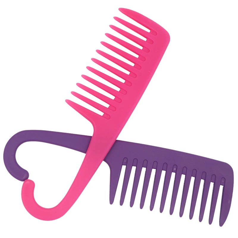 Большие широкие зубные гребни с крючком пластиковые распутывающиеся хорошо распутываются изогнутыми крючками расческа для уменьшения выпадения волос