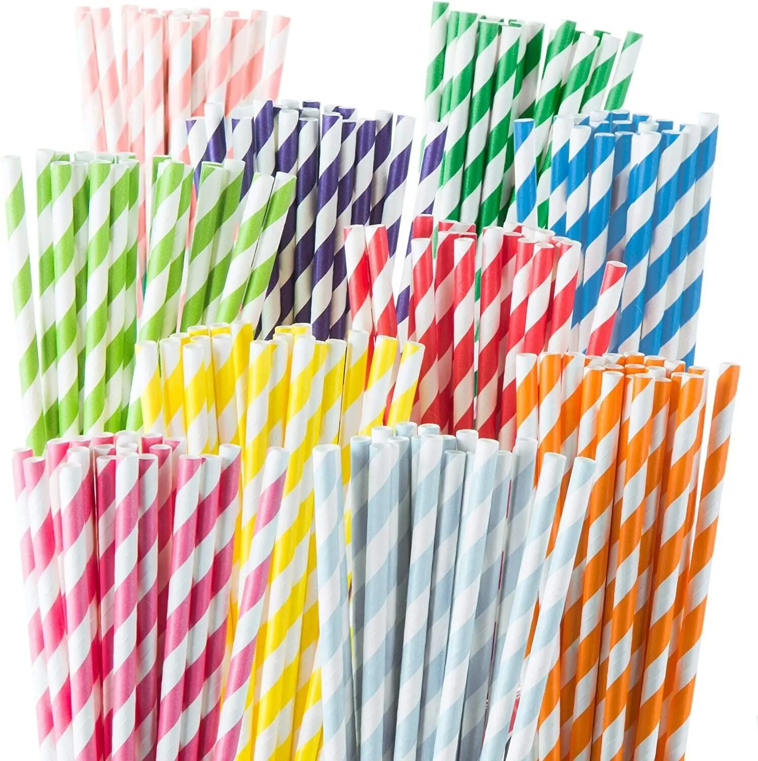 Biodegradable Colorful Paper Straws Decorative Disposable Drinking Straws for Coffee Juice Tea