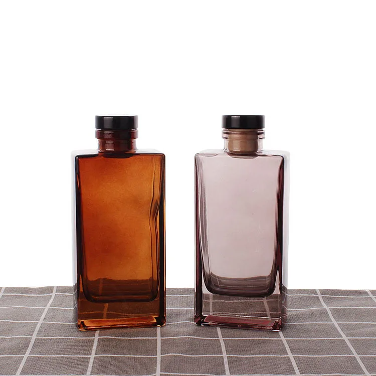 150ml Amber Grey Flat Rectangular Square Aromatherapy Bottle
