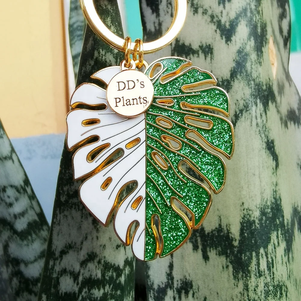 2024 New Free Mold Custom Gold Monstera Leaf Keychain supplier