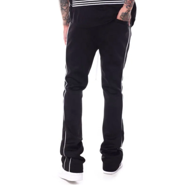 Bootcut Stacked Joggers Ninth Hall Black Tan Wash Stacked Flare